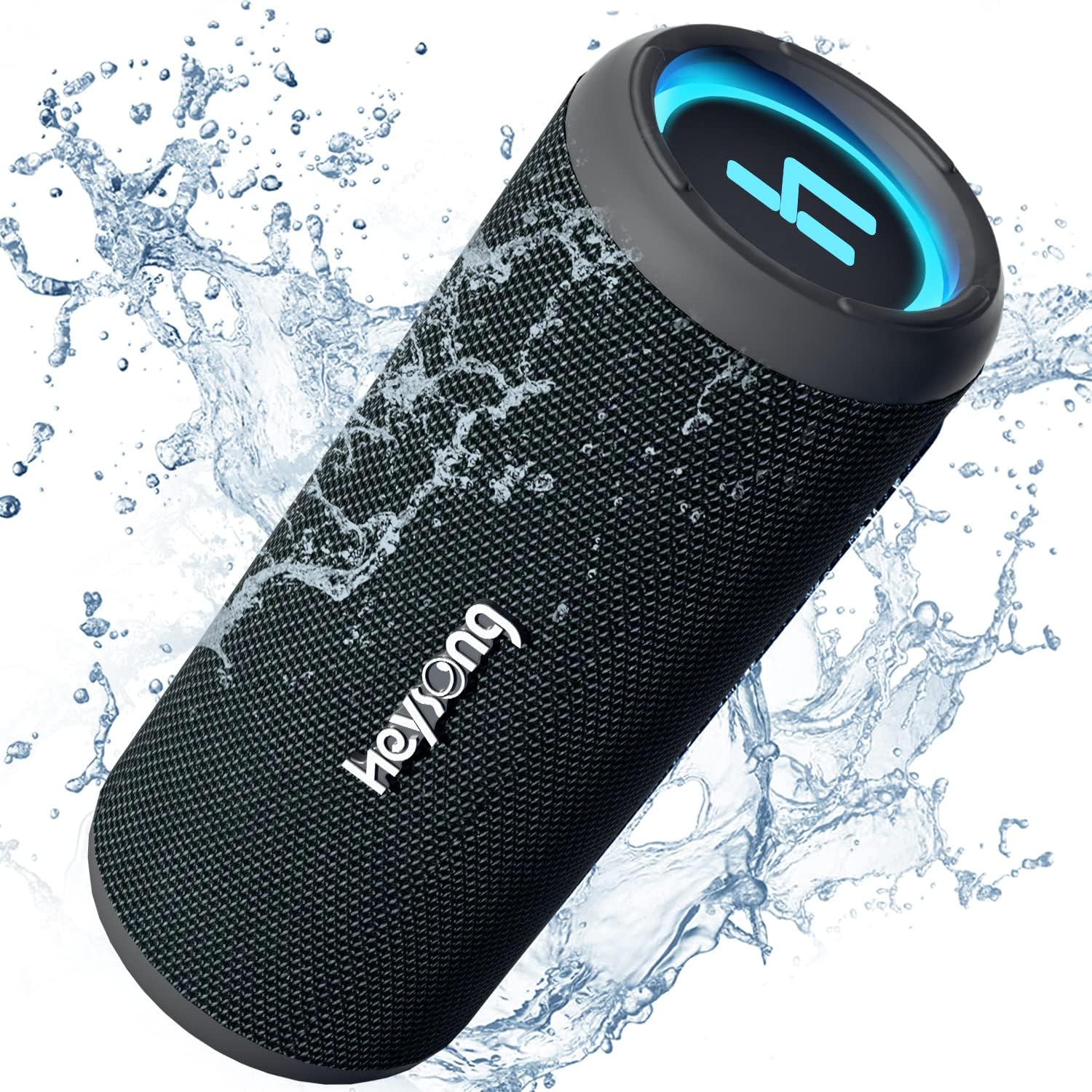 HEYSONG Sonic Blast Waterproof Bluetooth Speaker with LED Light, 20W